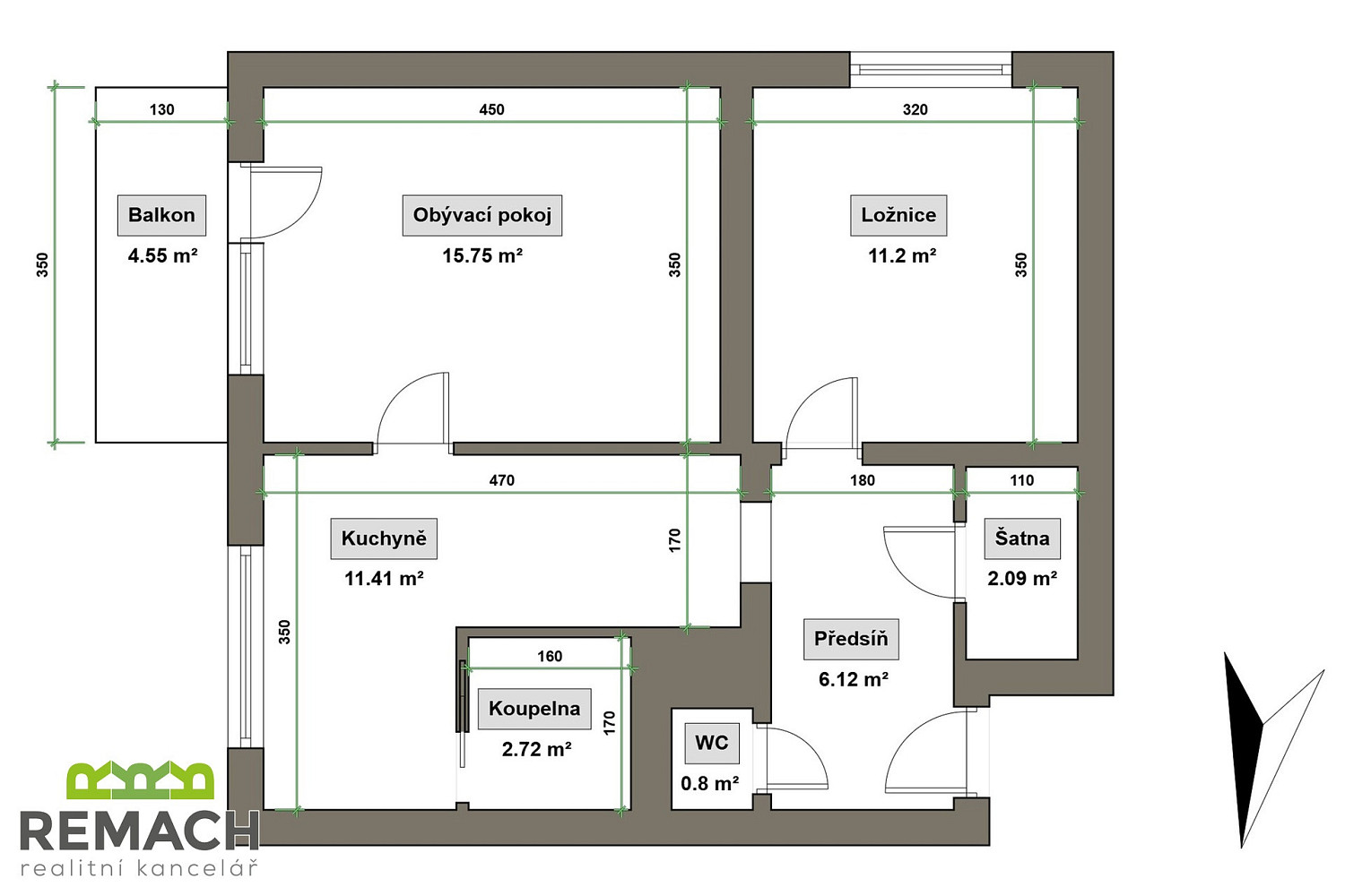 Pronájem bytu 2+1 55 m² – fotografie 2