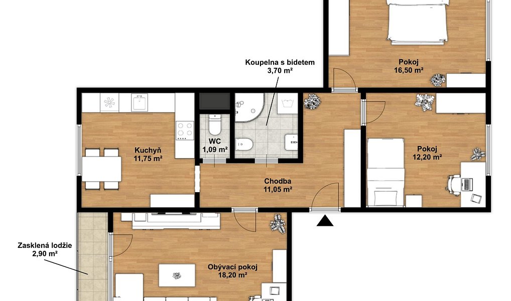 Prodej bytu 3+1 77 m², Pardubice – náhled fotky 15