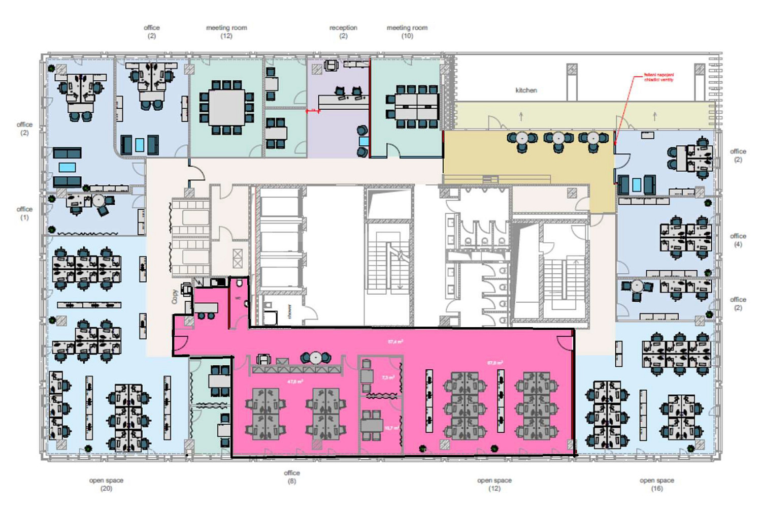 Pronájem kanceláře 602 m² – fotografie 3