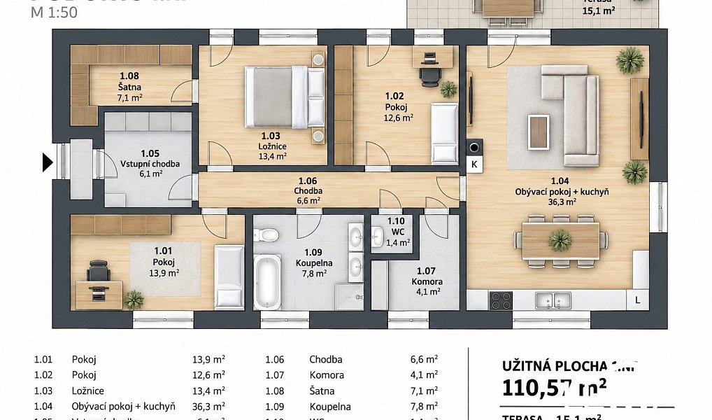Prodej domu 110 m² s pozemkem 843 m², Dub nad Moravou – náhled fotky 31