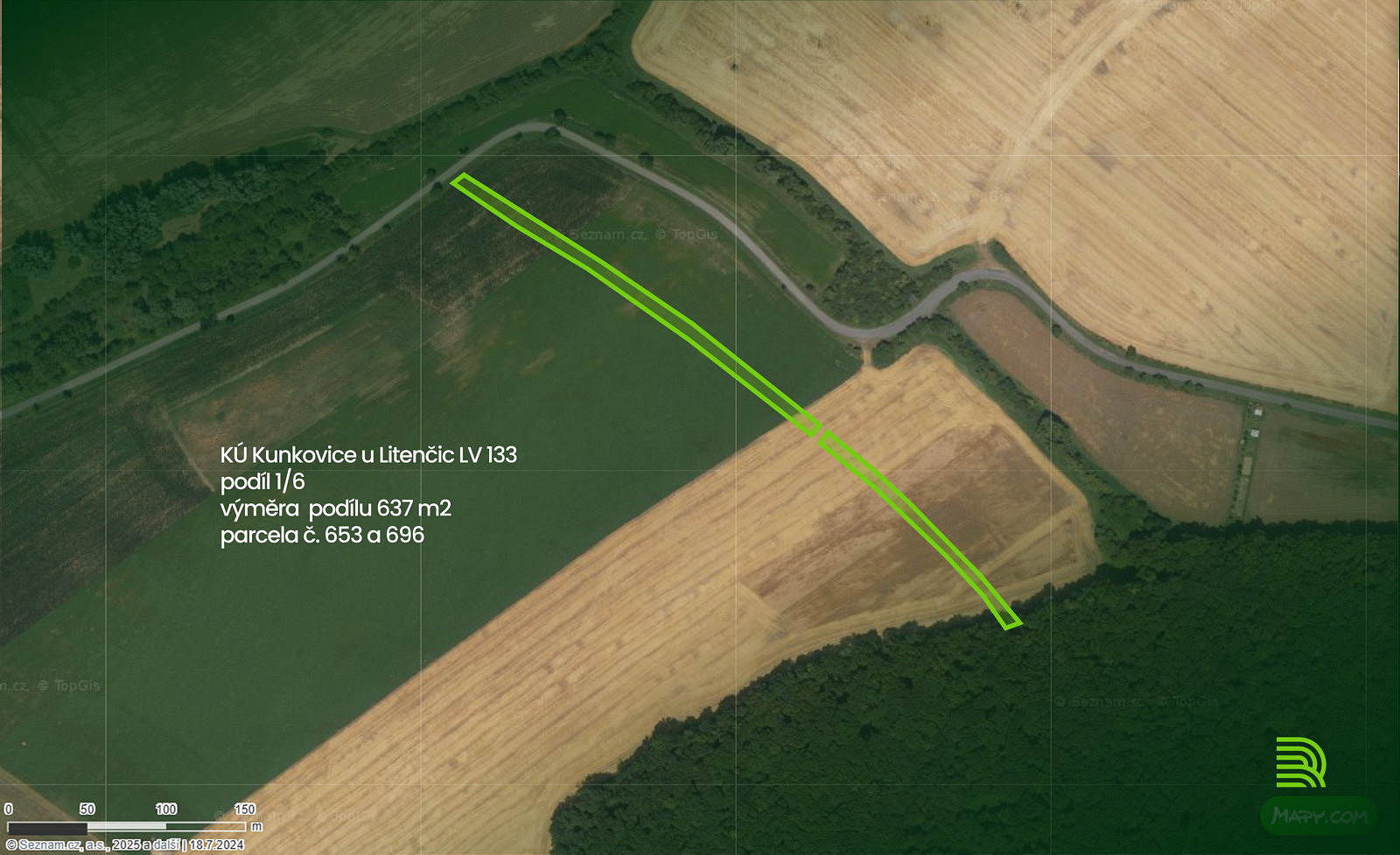 Prodej pole 637 m²