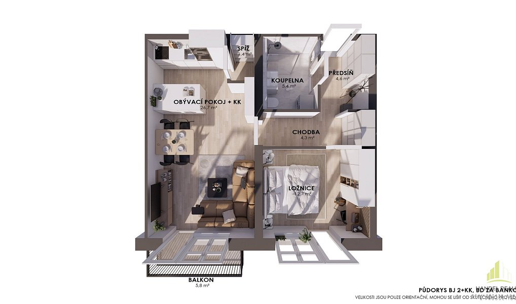 Prodej bytu 2+kk 60 m², Břeclav – náhled fotky 10