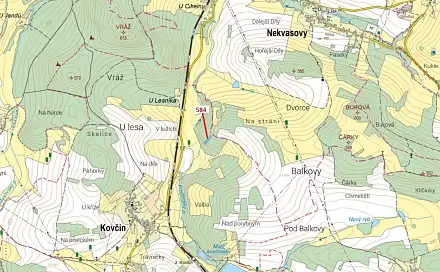 Dražba lesa 2 657 m², Kovčín