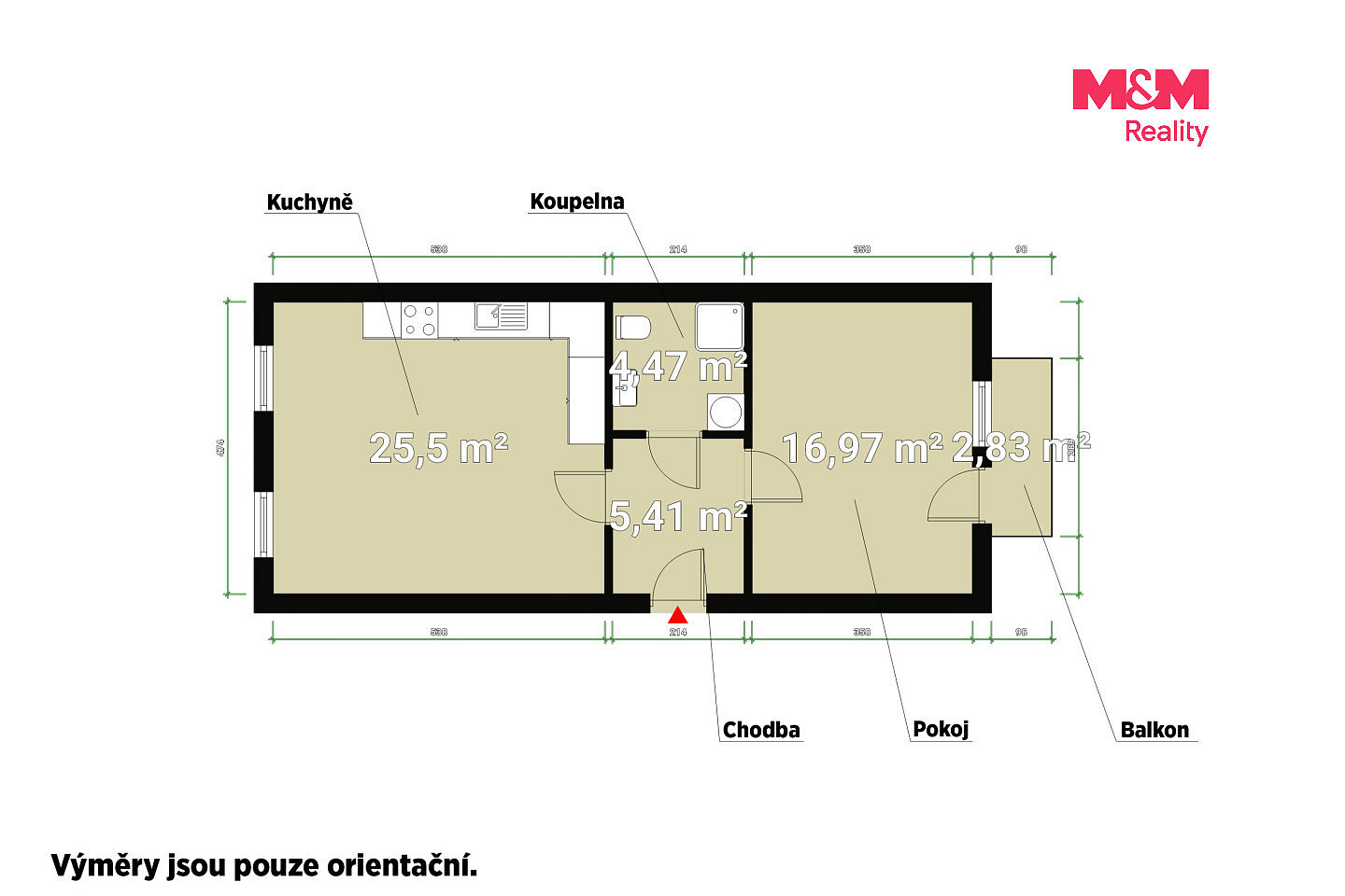 Pronájem bytu 2+kk 52 m² - Widok 4