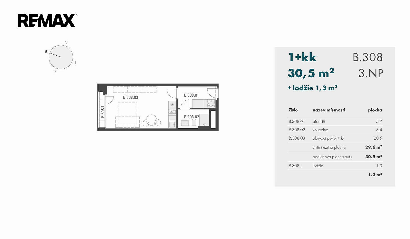 Pronájem bytu 1+kk 30 m² – fotografie 3