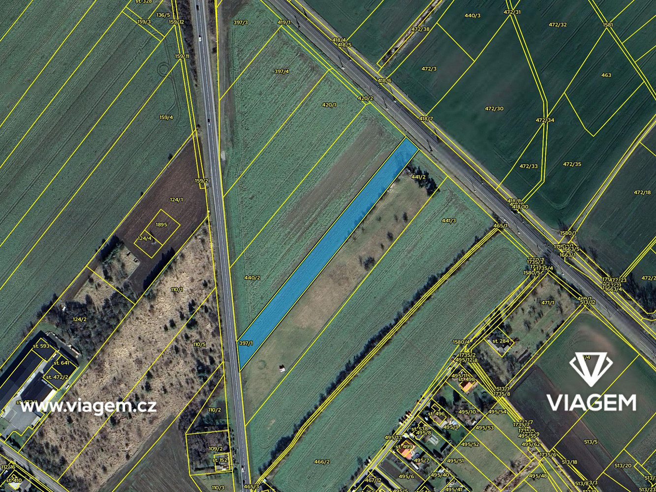 Prodej stavebního pozemku 2 784 m² – pohled 5