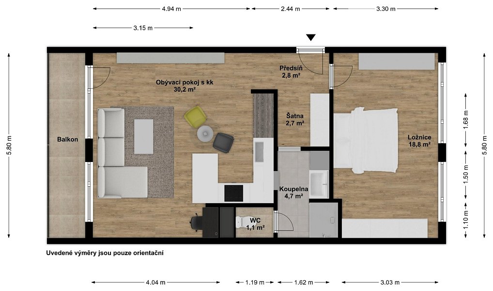 Pronájem bytu 2+kk 61 m², Praha – náhled fotky 17