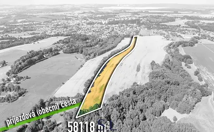 Prodej pole 58 118 m², Hrádek nad Nisou - Donín, okres Liberec