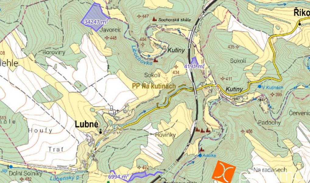 Prodej lesa 8 586 m², Lubné – náhled fotky 3