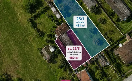 Prodej stavebního pozemku 961 m², Kojice, okres Pardubice