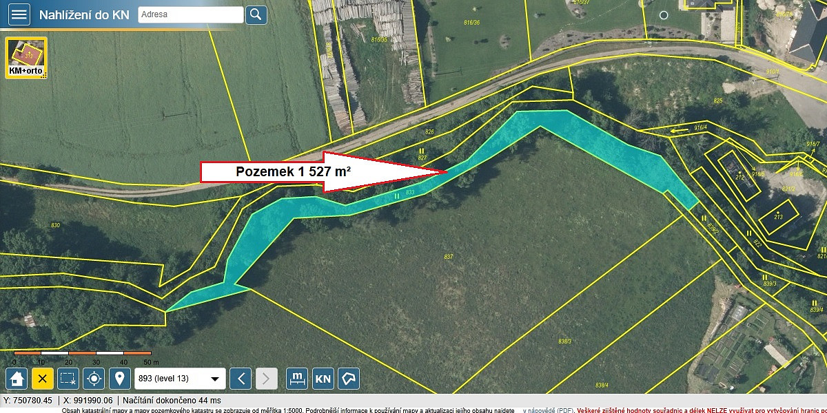 Prodej louky 1 527 m²