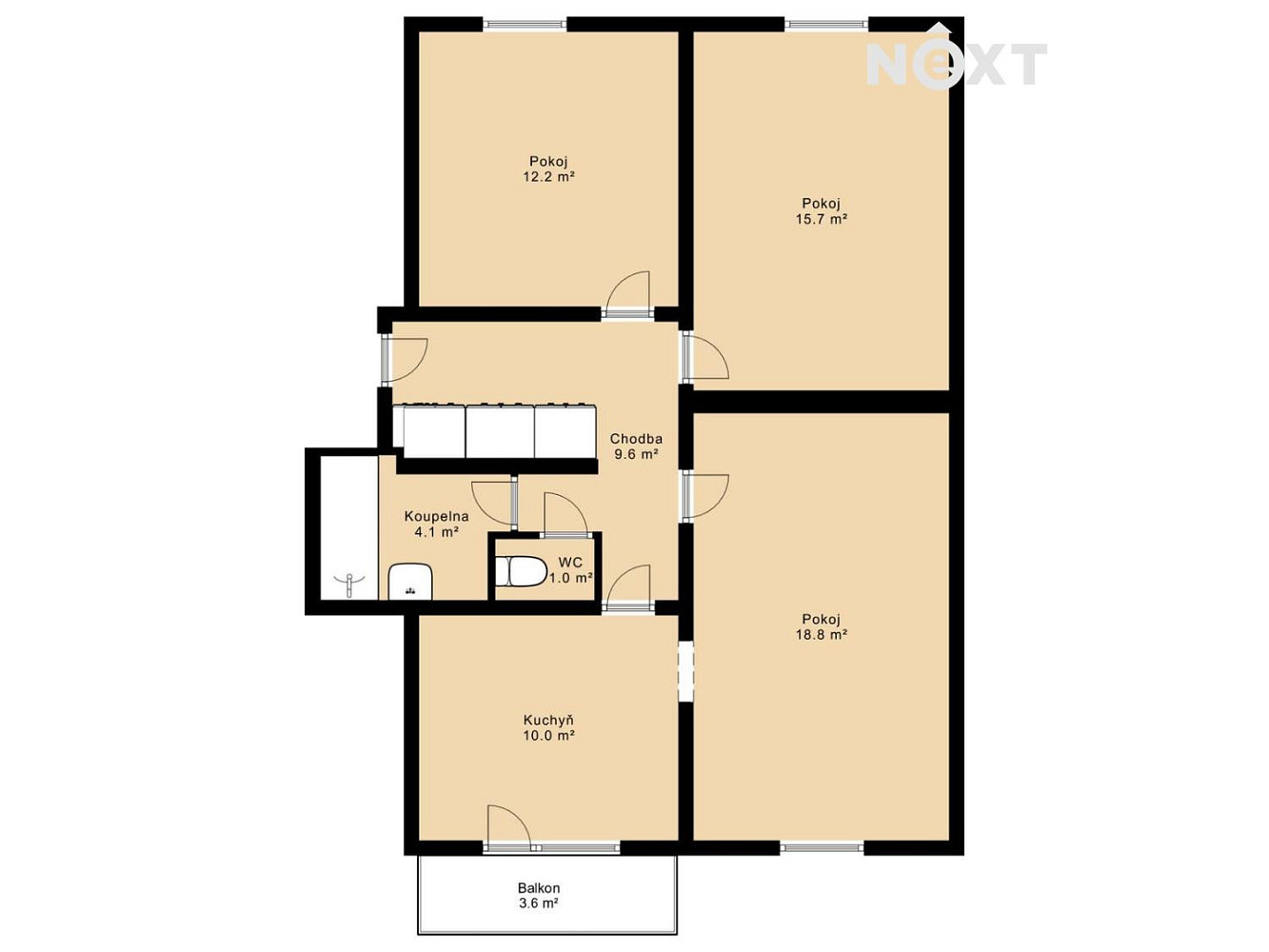 Prodej bytu 3+1 75 m² – fotografie 4