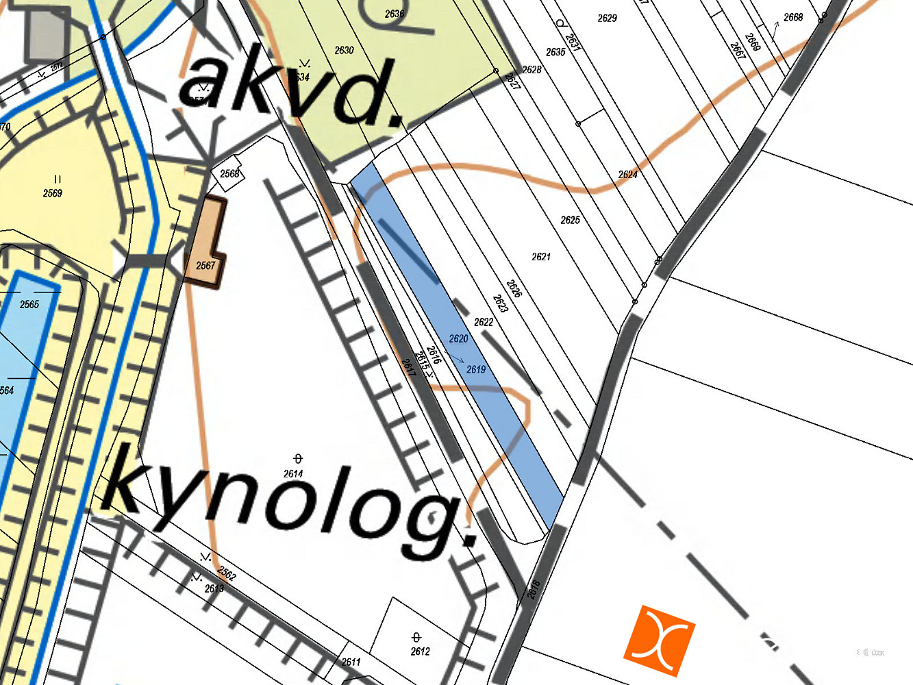 Prodej 1/5 pozemku 114 m² – pohled 3