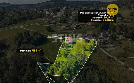 Prodej domu 282 m² s pozemkem 7 156 m², Hrčava, okres Frýdek-Místek