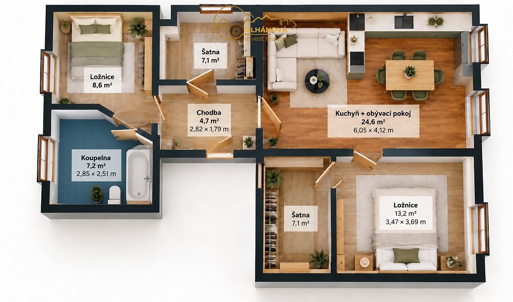 Pronájem bytu 3+kk 72 m², Liberec – náhled fotky 15