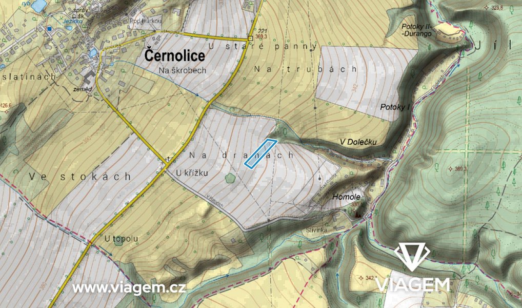 Prodej pole 409 m², Černolice – náhled fotky 3