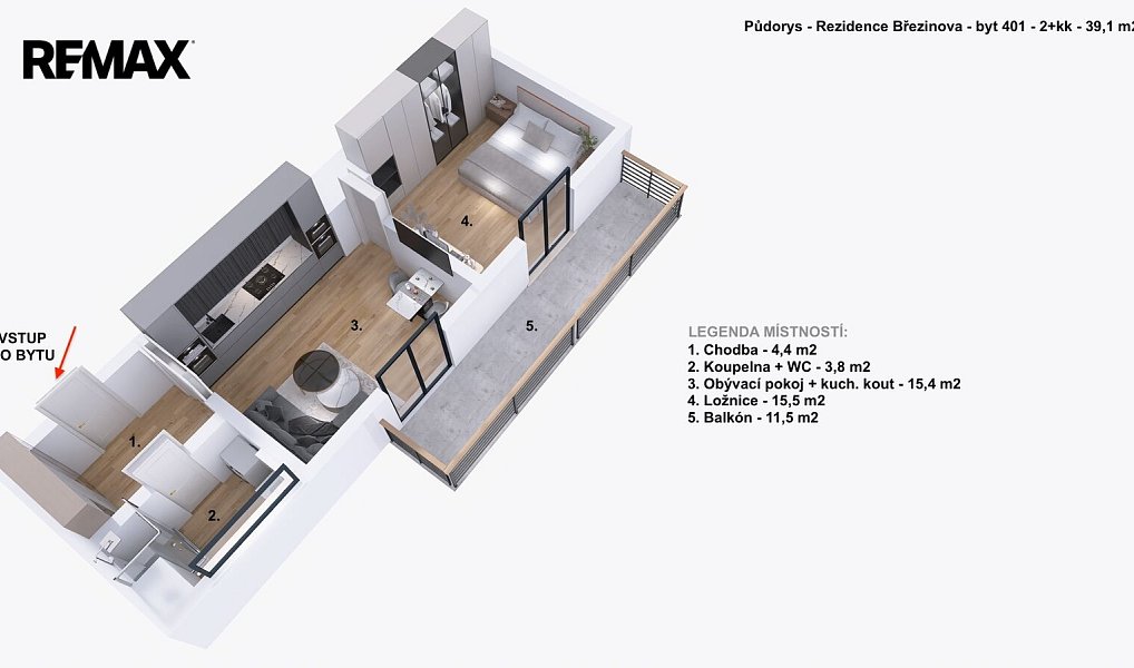 Pronájem bytu 2+kk 39 m², Prostějov – náhled fotky 6