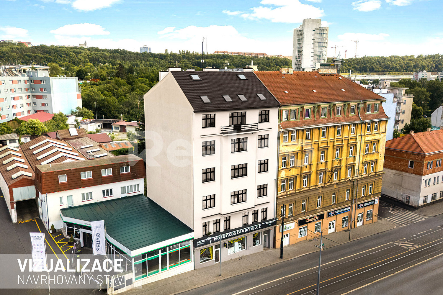 Prodej půdního prostoru 196,5 m2 s projektem výstavby 3 bytových jednotek