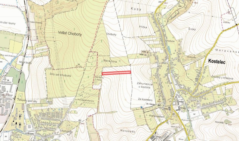Prodej pole 8 059 m², Kostelec – náhled fotky 2