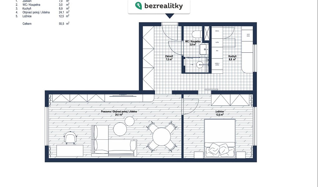 Prodej bytu 2+1 57 m², Praha – náhled fotky 3