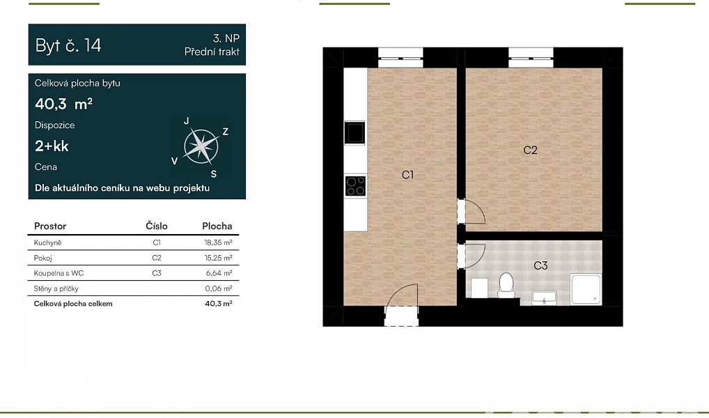 Prodej bytu 2+kk 40 m², Přerov – náhled fotky 3