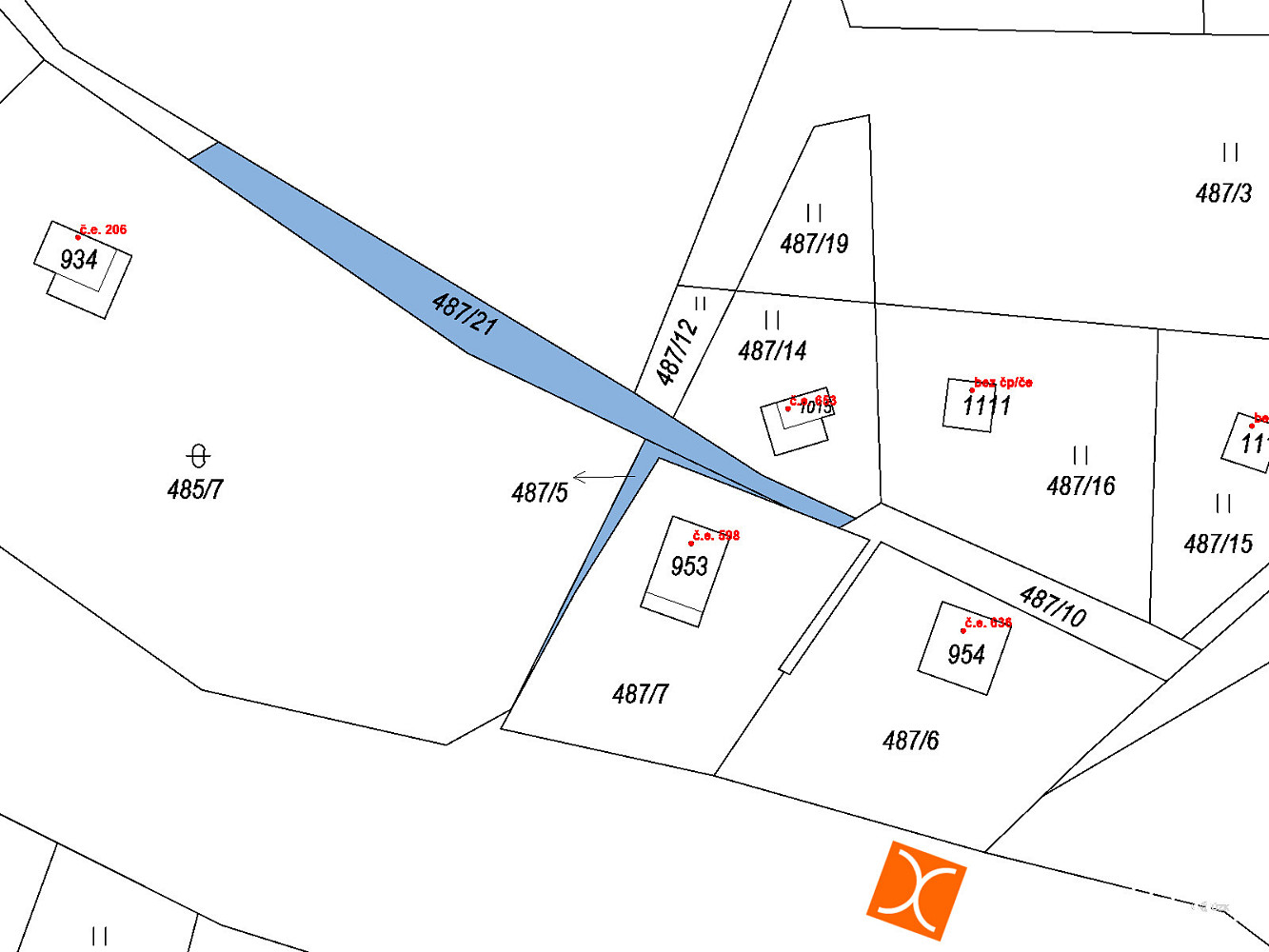 Prodej pozemku 95 m² – pohled 2