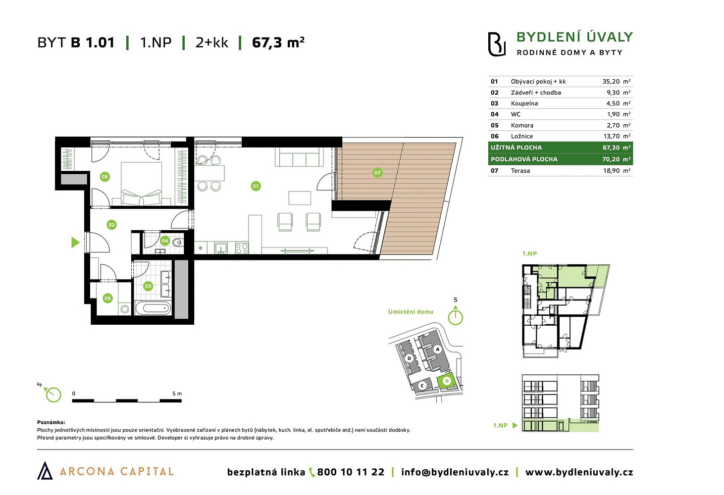 Prodej bytu 2+kk 70 m² – pohled 2