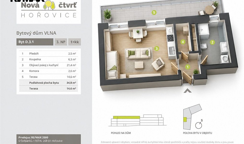 Prodej bytu 1+kk 32 m², Hořovice – náhled fotky 2