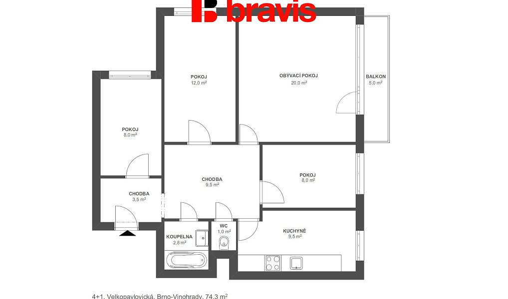 Prodej bytu 4+1 74 m², Brno – náhled fotky 5