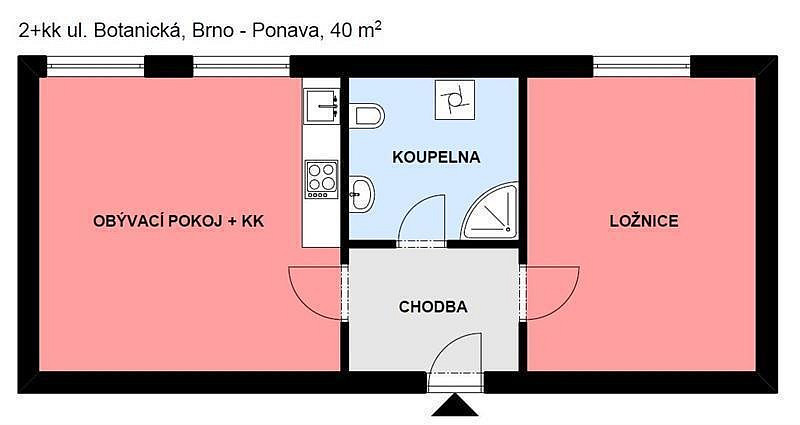 Pronájem bytu 2+kk 40 m² — photo 5