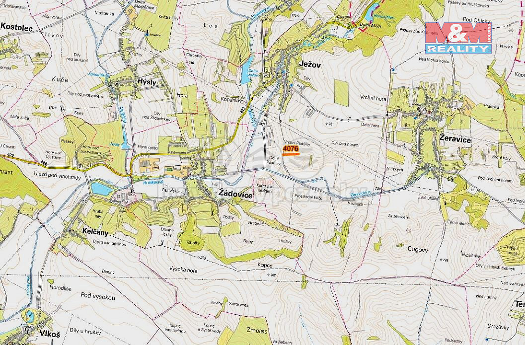 Prodej pole, 819 m², Ježov – pohled 5
