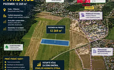 Prodej pole 12 269 m², Praha 10 - Pitkovice