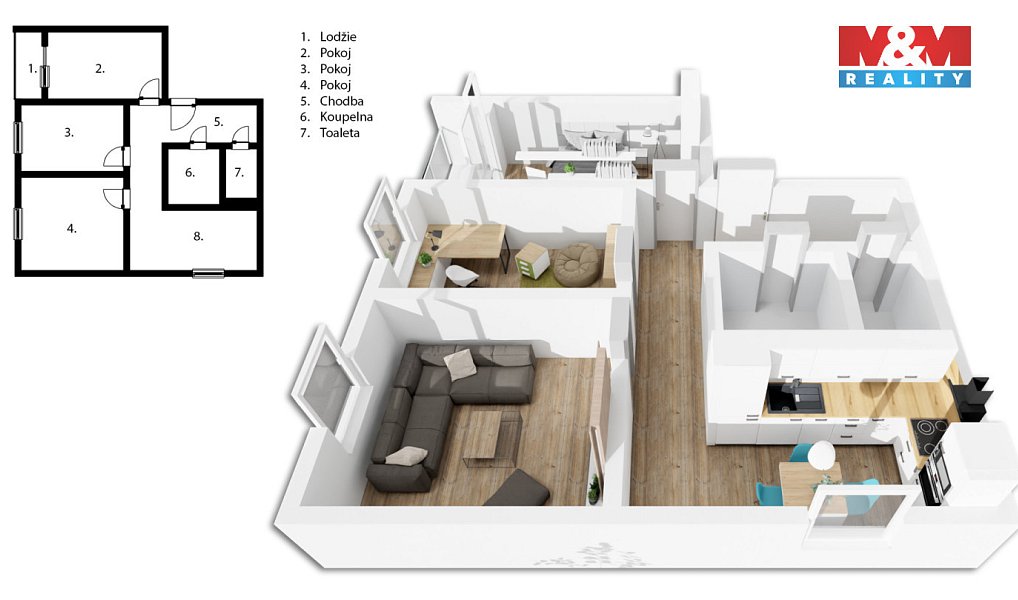 Prodej bytu 3+1 66 m², Benešov – náhled fotky 4