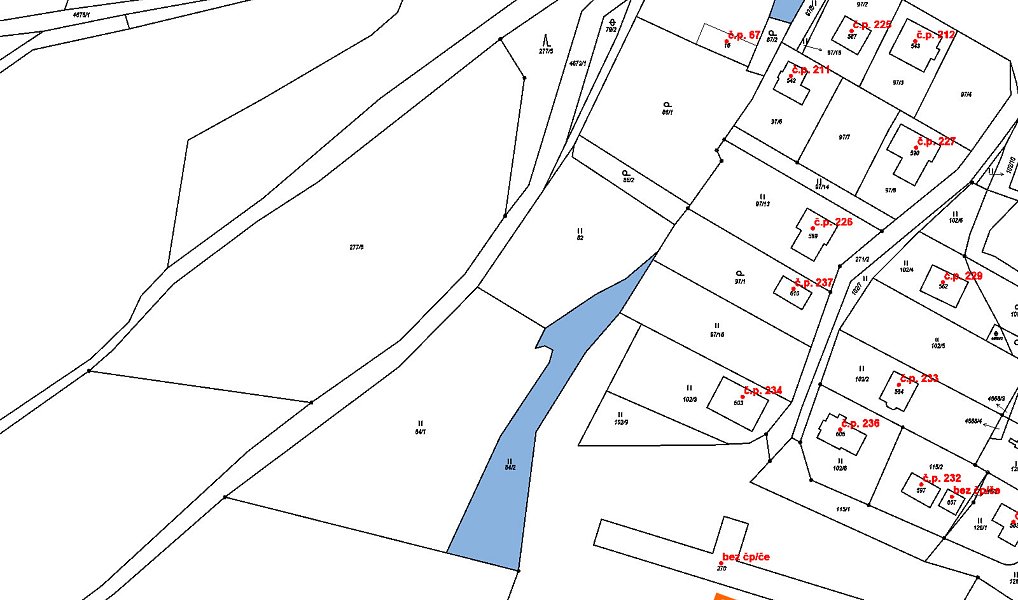 Prodej stavebního pozemku 183 m², Stará Voda – náhled fotky 2