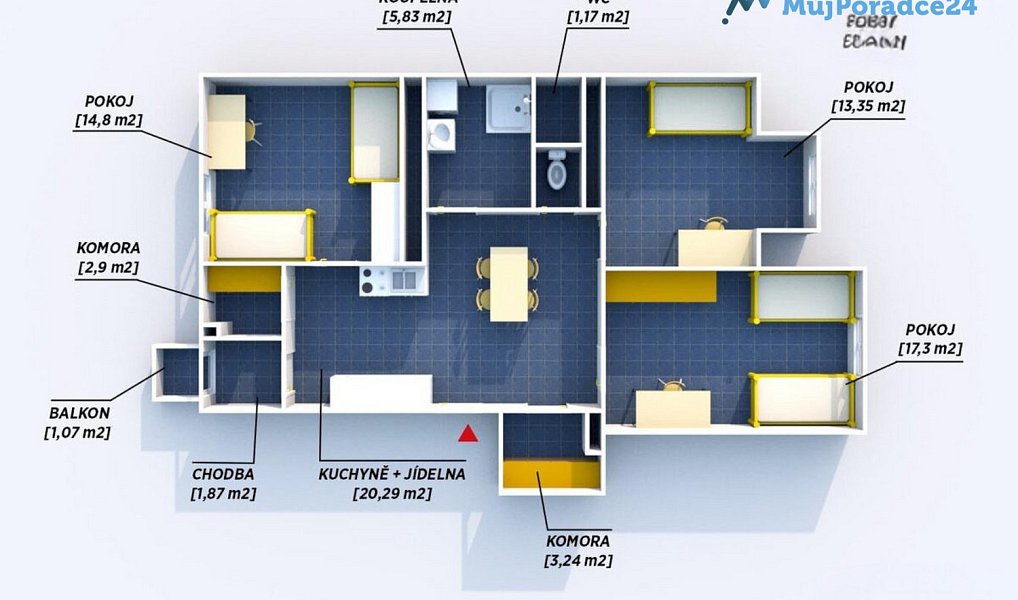 Prodej bytu 3+1 89 m², Hořovice – náhled fotky 7