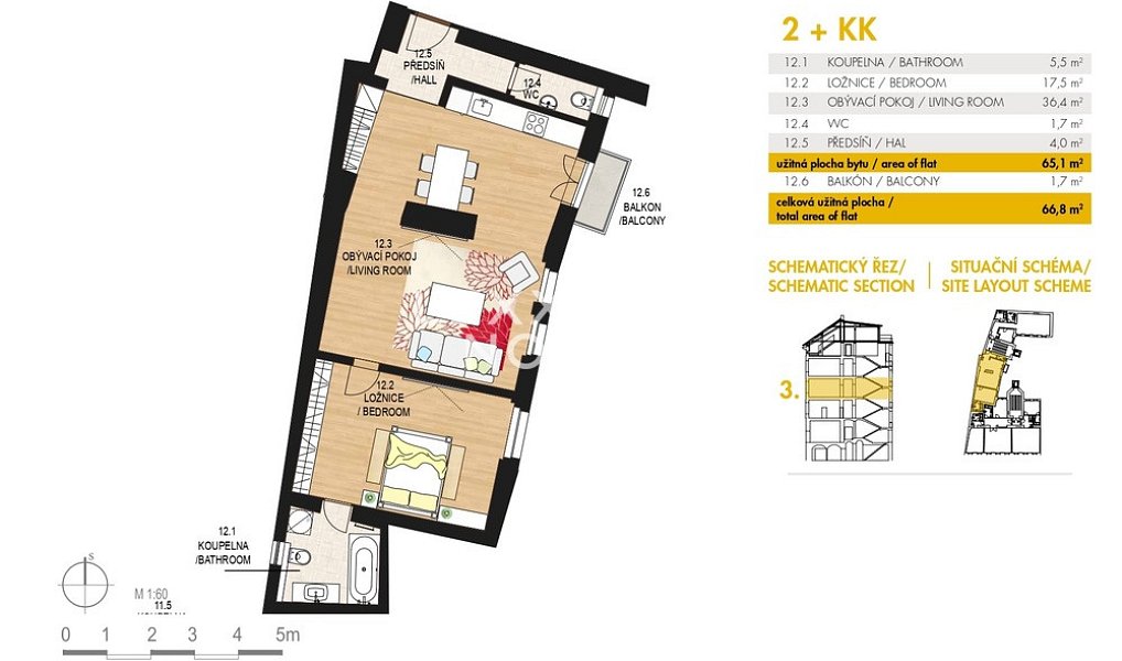 Pronájem bytu 2+kk 65 m², Praha – náhled fotky 9