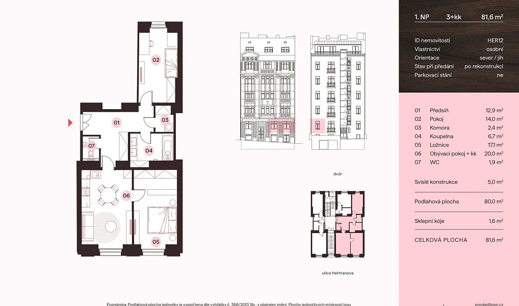 Prodej bytu 3+kk 75 m², Praha – náhled fotky 2