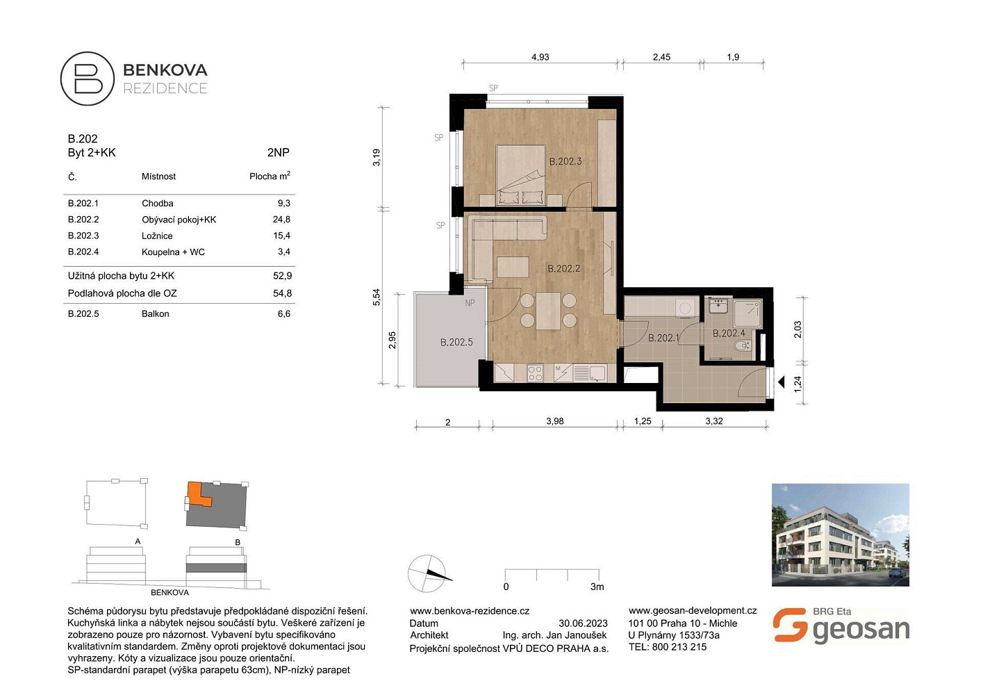 Prodej bytu 2+kk 54 m²