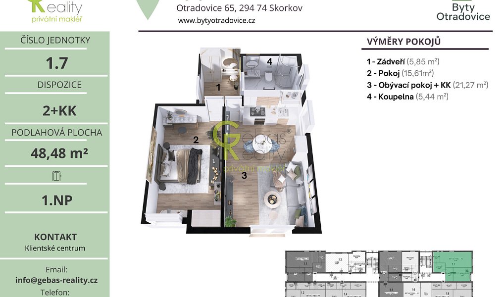 Prodej bytu 2+kk 49 m², Skorkov – náhled fotky 3