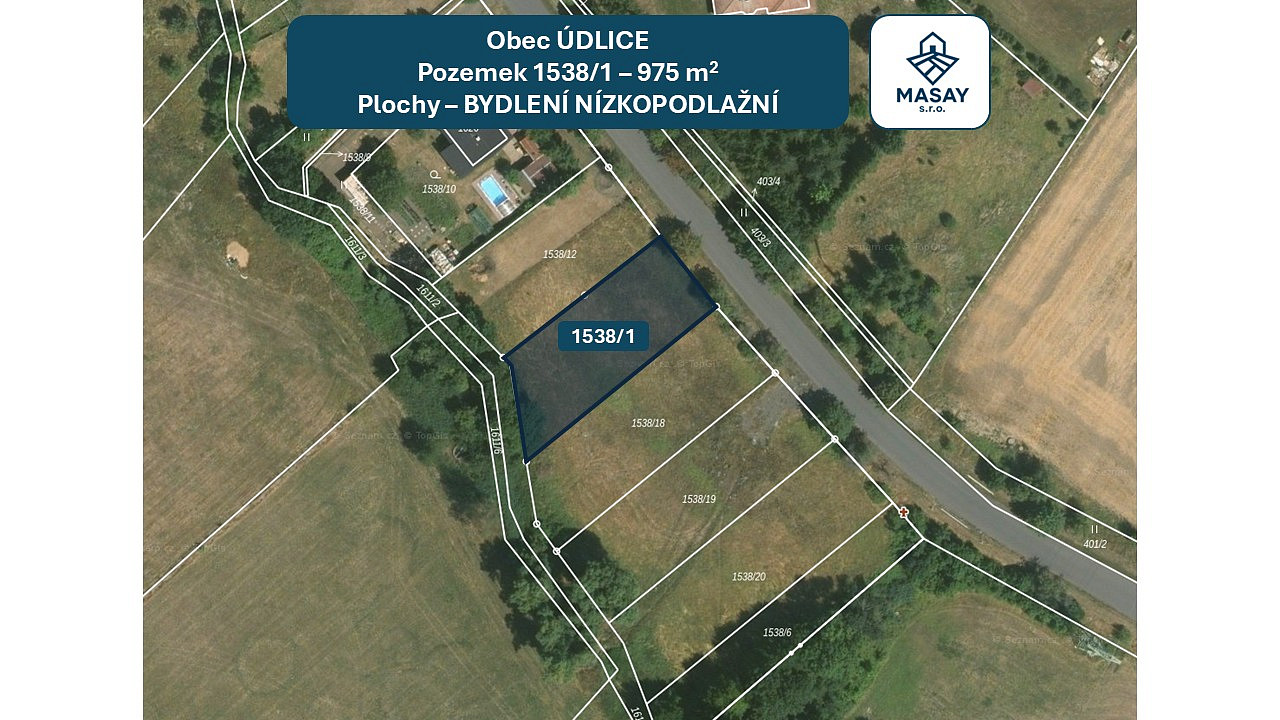 Prodej stavebního pozemku 975 m²