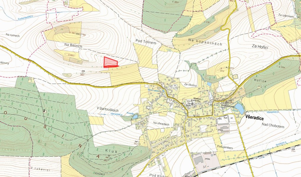 Prodej pole 11 676 m², Všeradice – náhled fotky 2