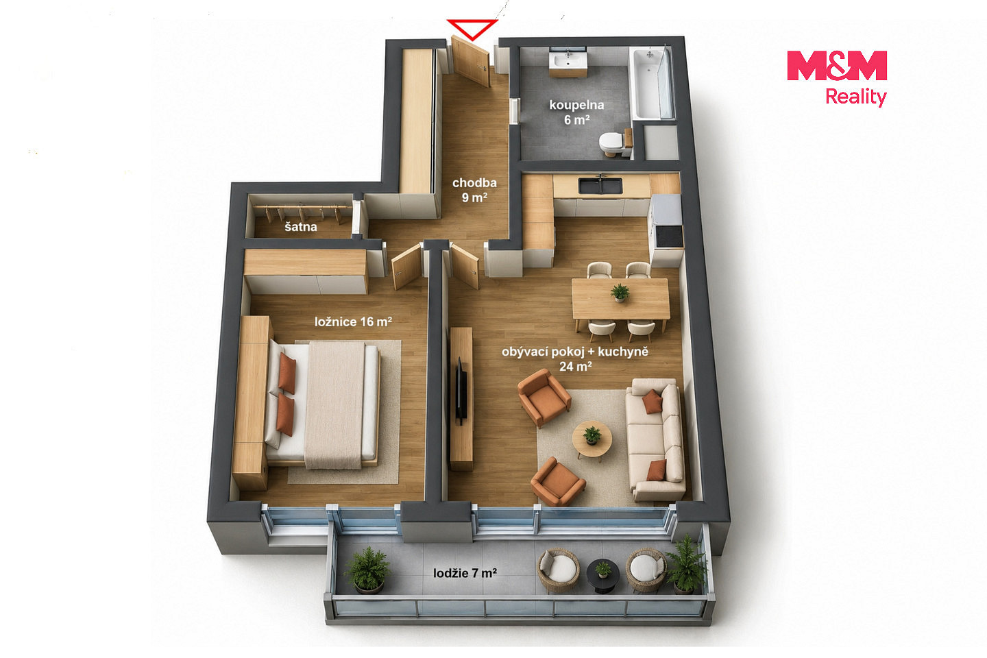 Pronájem bytu 2+kk 60 m² – fotografie 4