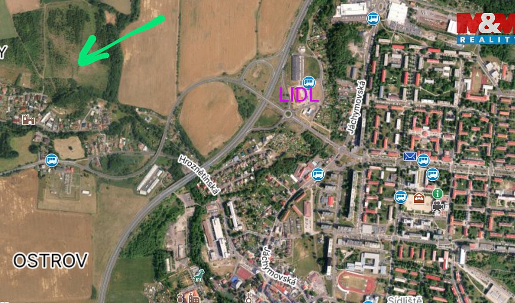Prodej stavebního pozemku 1 352 m², Ostrov – náhled fotky 8