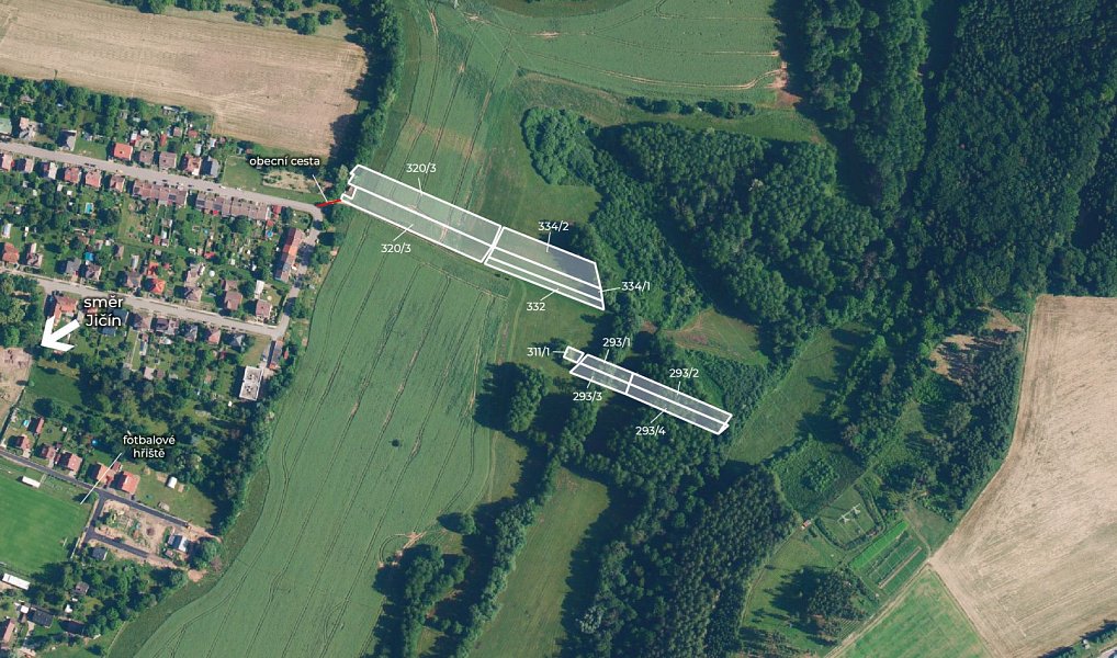 Prodej pole 10 883 m², Železnice – náhled fotky 2
