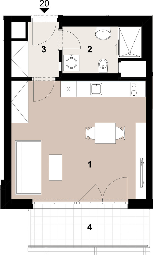 Prodej bytu 1+kk 33 m² – fotografie 2