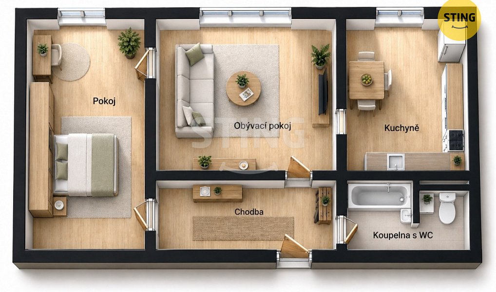 Prodej bytu 2+1 43 m², Světlá Hora – náhled fotky 2