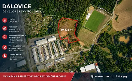 Prodej stavebního pozemku 10 425 m², Botanická, Dalovice, okres Karlovy Vary