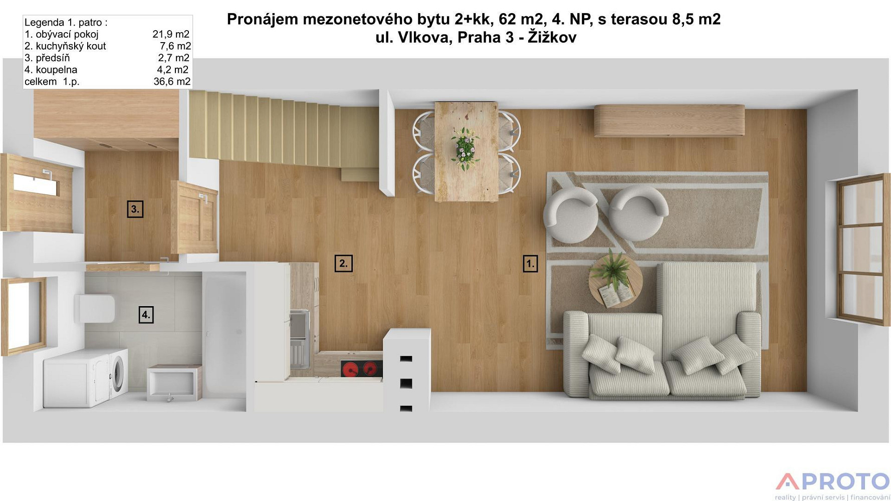 Pronájem bytu atypického 62 m² – fotografie 5