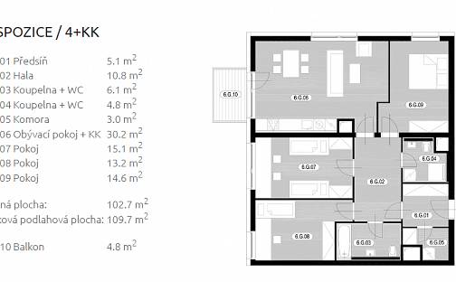 Prodej bytu 4+kk 109 m², Praha 6 - Řepy
