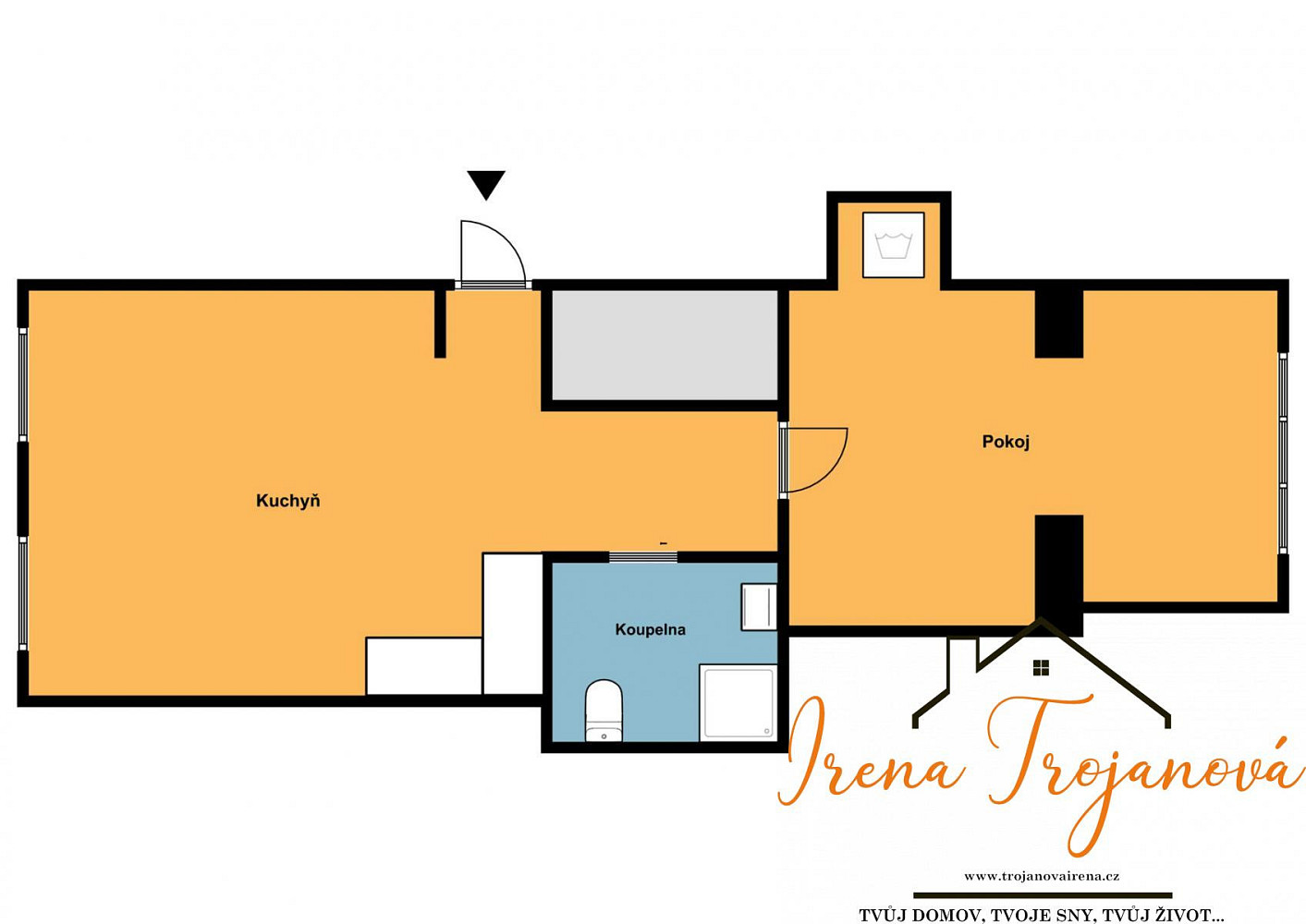 Pronájem bytu 2+kk 47 m² – fotografie 2